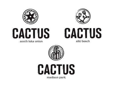 Cactus family cactus flower logo restaurant stamp