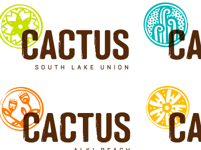 Final Cactus Family cactus folk logo nature restaurant stamp