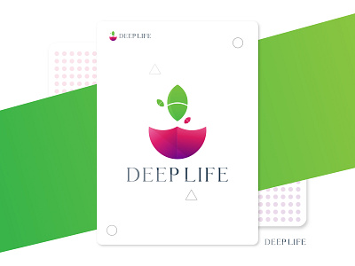 Deep Life Logo Concept abstract app logo design brand identity branding corporate creative digital green leaf logo life life logo lifestyle logo branding logo design modern logo organic logo origami pink tech typography