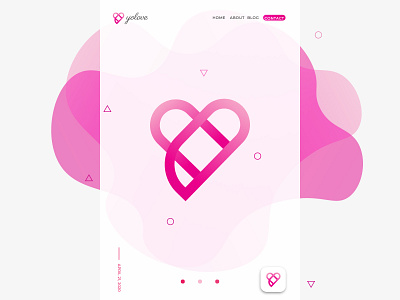 YoLove Logo Branding - Love + Y Logo Concept app logo design brand identity branding company logo corporate creative gradient logo branding logo design love love logo minimal minimalism minimalist minimalist design minimalistic modern logo pink romance y logo