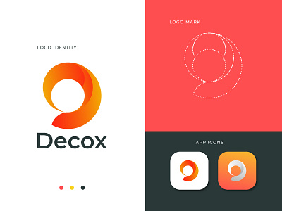 Decox logo branding - D Modern Logo Mark abstract agency app logo design banding design trends 2020 brand identity branding corporate creative d letter logo d logo gradient logo branding logo collection logo design logo designer logo trends 2020 modern modern logo modern logo designs 2020 modern logos