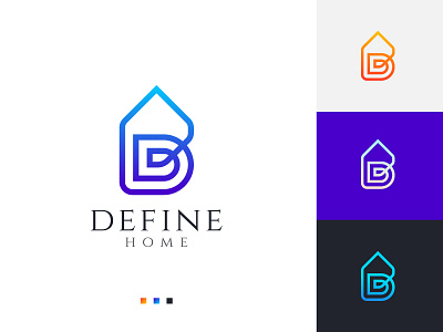 DefineHome Logo Branding - Real estate logo template app logo design brand identity branding construction logo consultant logo corporate creative gradient logo graphic designer home home logo house house logo logo branding logo design logo designer modern home logo modern logo real estate logo website logo