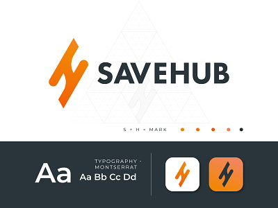 Savehub Logo Design - S + H logo concept agency app logo design brand identity branding corporate creative gradient logo grid logo h logo letter mark logo logo branding logo design logo designer modern letter logo modern logo modern logo design real estate real estate logo s logo sh letter logo