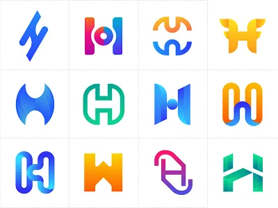 Alphabet Logo Collection - H Letter abstract app logo design brand identity gradient gradient letter logo h letter h letter logo h logo h logo branding h logo marks h modern letter logo h modern logo logo branding logo design logo designer logo designers logo trends 2020 modern logo modern logo design typography