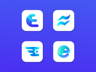 E modern letter Payment logo concepts