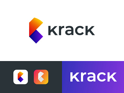 Krack - K modern letter logo design concept