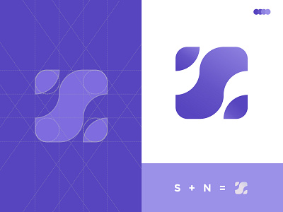 SN Modern letter logo mark