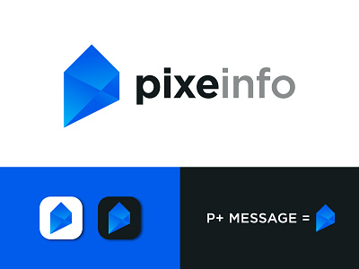 P + Message Modern logo design concept