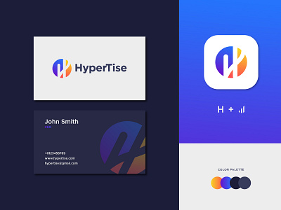 Hypertise - H modern negative space logo design