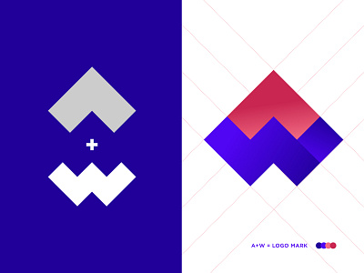 AW letter logo design concept