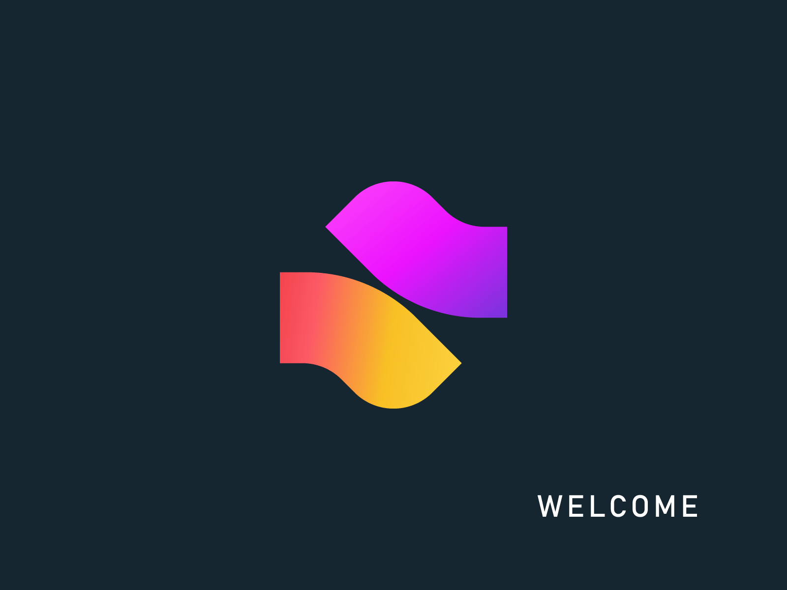 Welcome - Handshake Logo Concept abstract app logo design brand identity branding logo logo branding logo design logo designer logo designs logo ideas logo process logo trends 2020 logos modern logo typography welcome welcome logo welcome page welcome shot