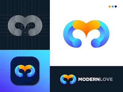 M + Love Logo Design Concept - M logo design