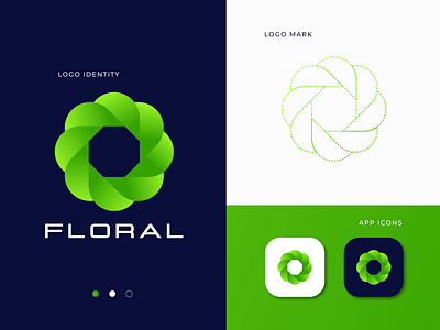 Floral - flower logo design concept app branding corporate creative design dribbble flat icon identity illustrator ios logo logo branding logo design logo designer logotype modern logo organic typography vector