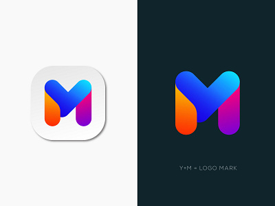 YM letter logo mark | YM logo design