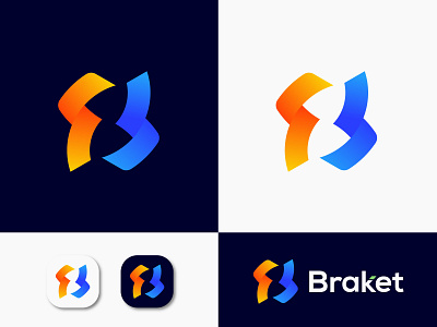 Braket - B modern letter logo mark