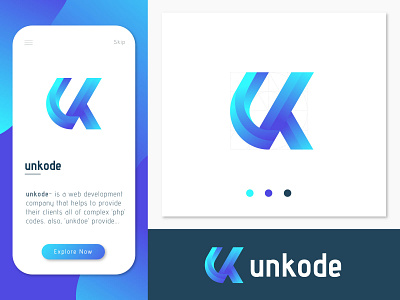 UK modern web development logo concept - Uk logo