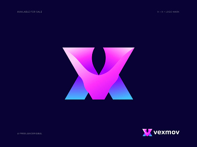 VX modern letter logo design concept
