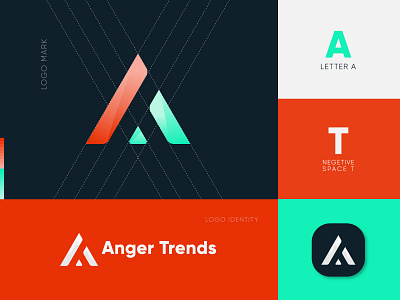 Anger Trends - Logo Design - AT Logo Exploration a logo a logo design a modern logo app app logo design corporate creative design icons logo logo design logo designer logo trends 2020 modern logo t logo t logo design t modern logo typography vector