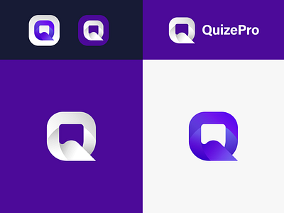 Q modern software app logo design concept