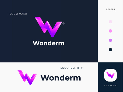 W modern letter logo design concept