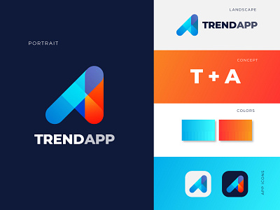 TA modern app logo design  - App logo mark