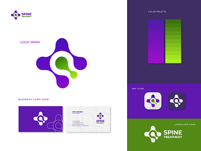 Spine Treatment Logo Design -Medical Logo -Doctor Logo app logo design best logo design best logo designer best logo designer in dribbble brand identity corporate design dribbble gradient graphic graphic design logo logo branding logo design logo designer logo trends logotype modern logo spine logo vector