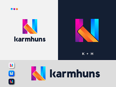 KH modern letter logo design - Modern Logo design app logo design best logo designer in dribbble brand identity branding colorful corporate creative dribbble dribbble best shot logo logo branding logo design logo designer logo trends 2020 logotype modern modern logo modern logo design modern logos