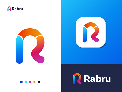 R modern Initial Logo Design - R Modern Logo Mark