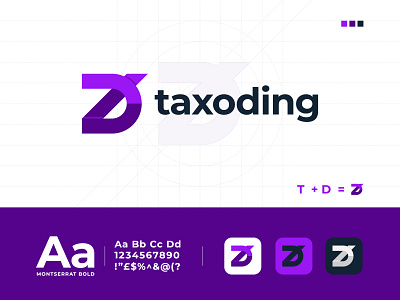 T + D for Taxoding + Modern Logo Design + App Logo