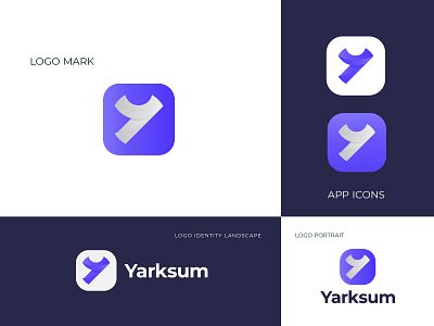 Y modern App Logo Design - App logo mark abstract app app design app logo brand identity branding concept creative design flat logo logo design logo designer logo trends 2020 logotype modern logo simple software logo vector gradient