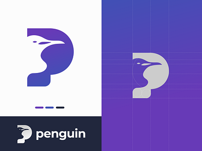 Penguin Logo - Negative Space Logo Mark - Modern Logo