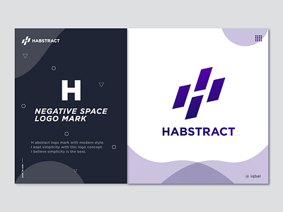 H Negative Space Abstract Logo Mark abstract abstract art abstract design abstract logo app branding concept design flat h h abstract icon illustration logo logo designer logo dessign logo trends typography vector web
