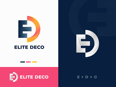 E + D Modern Letter Logo Design Concept app brand identity branding concept corporate creative design dribbble flat gradient vector icon illustration logo logo design logo designer logo designer for hire logo designers modern logo typography vector