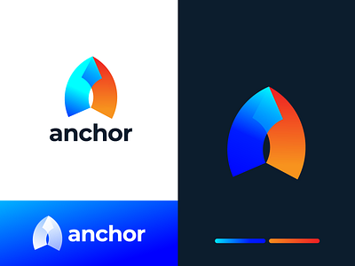 A Modern Logo Design - Anchor Logo Design abstract android app logo app app logo brand identity corporate creative creative design design flat gradient icon logo logo design logo designer logotype modern logo typography vector