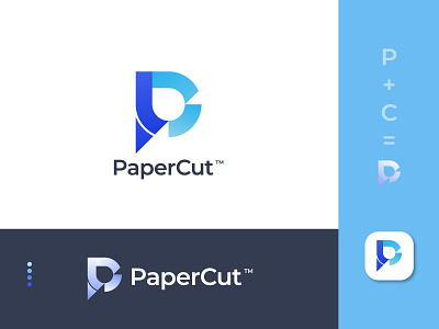 P + C Modern Paper Company Logo Concept