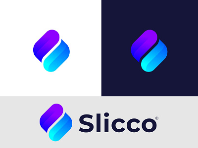 S Modern Abstract Gradient Logo Design - S Logo