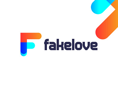 FakeLove Modern Logo Design abstract app logo branding corporate creative creative design design f letter f letter logo f logo f mark f monogram flat gradient vector logo logo design logo maker modern logo typography vector