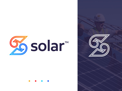 S Minimal Modern Solar Logo Design - S letter Logo Mark