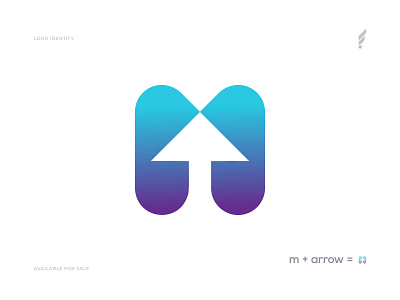 M + Arrow Logo - M Modern Logo - Modern Logo Mark