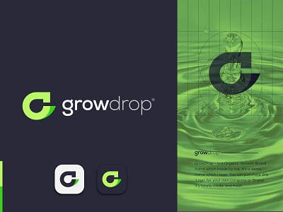 G + Drop Logo Design - G Organic Logo Design - Organic Logo