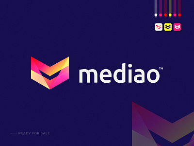 M Media Logo Concept - M Abstract Letter Logo mark abstract app app logo design brand identity branding colorful design gradient vector icon logo logo designer m m letter m letter logo media logo modern logo music play logo vector video production logo