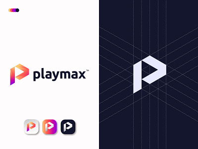 P Play Logo - P Logo Mark - Play Logo Design abstract app app logo app logo design brand identity branding creative design gradient logo icon logo logo design logo designer logotype modern logo p letter p logo vector