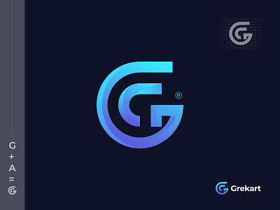 GA Letter Logo Mark - Modern Logo - Gradient Logo Design