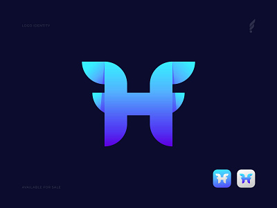 H + F Modern Letter Logo Mark