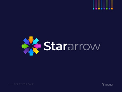 Stararrow Modern Flat Logo Design app logo app logo icon arrow logo brand identity branding clean conceptual creative design flat flat logo icon illustration logo logo designer logotype minimal modern logo star logo vector