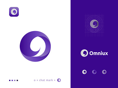 O + Chat Logo Mark - Conversation Modern App Logo Mark