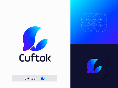 C Leaf Modern Tech Logo Mark - Ready for Sale abstract logo app app logo design best logo designer brand identity branding c logo clean creative design flat icon logo logo design logo designer logotype modern logo software logo tech logo typography