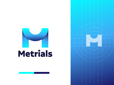 M Modern Business Logo Design Concept For Sale
