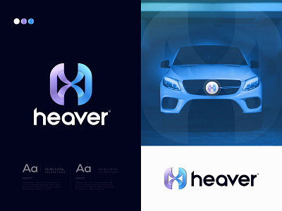 H Brand Car Logo Design Concept