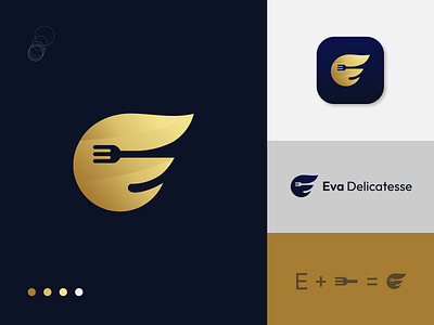 E + Food + Restaurant Logo Concept - Food Logo, Restaurant Logo bevarage logo brand identity branding design e e food logo e letter e logo food brand logo food logo illustration logo logo design logo designer modern logo restaurant logo top logo agency top logo designer ui vector